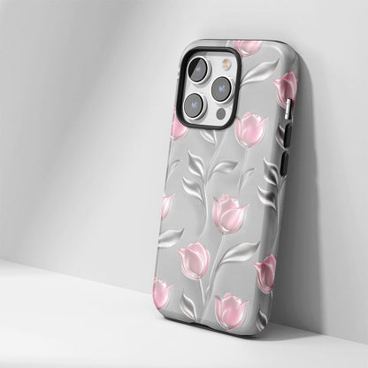 雙層半手印堅韌霧面鬱金香 iPhone 手機殼