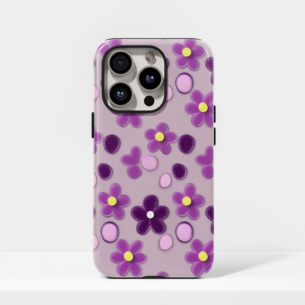 雙層半手印堅韌霧面紫色 iPhone 手機殼