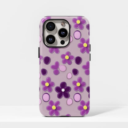 雙層半手印堅韌霧面紫色 iPhone 手機殼