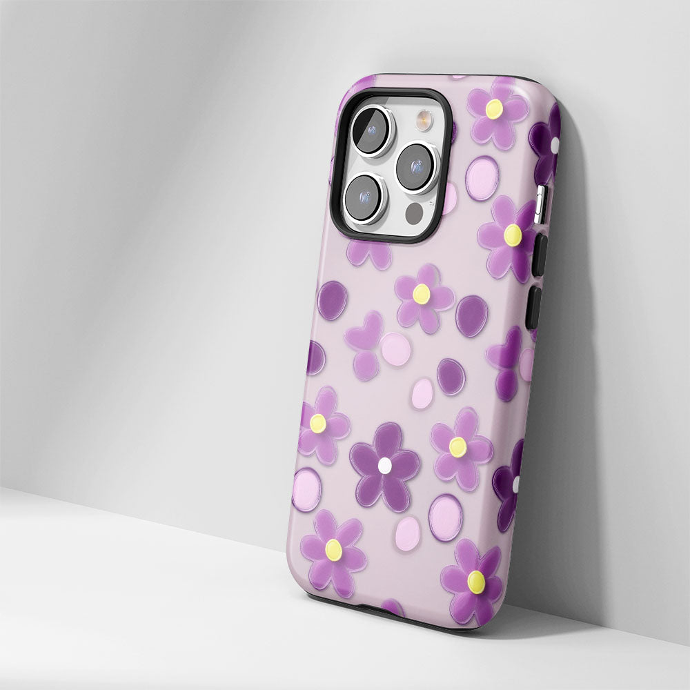 雙層半手印堅韌霧面紫色 iPhone 手機殼