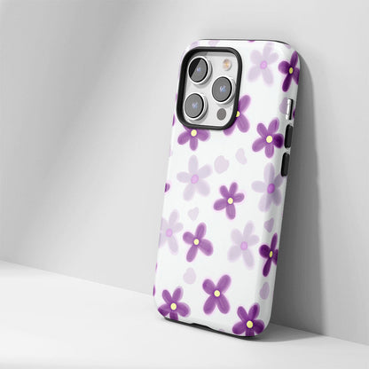 雙層半手印堅韌霧面紫色 iPhone 手機殼