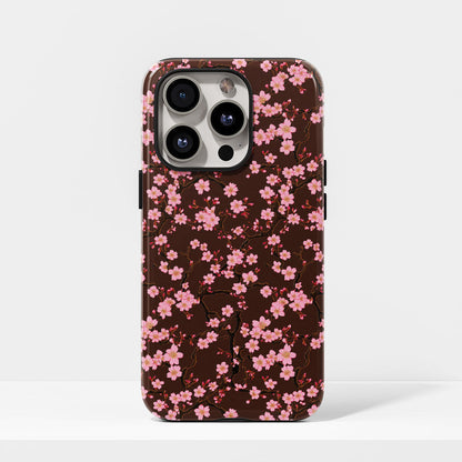Double-Layer Semi-Handprinted Tough Matte Sakura iPhone Case