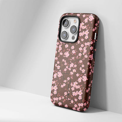 Double-Layer Semi-Handprinted Tough Matte Sakura iPhone Case