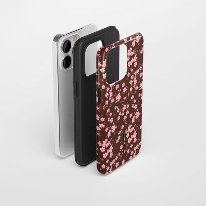 Double-Layer Semi-Handprinted Tough Matte Sakura iPhone Case