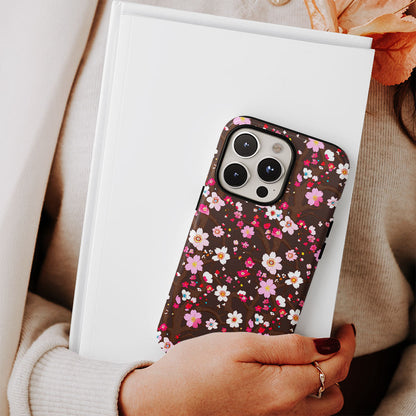 Double-Layer Semi-Handprinted Tough Matte Sakura iPhone Case