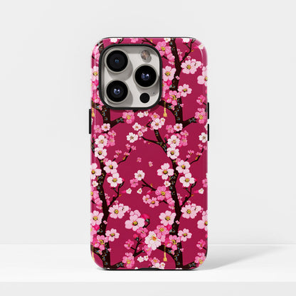 Double-Layer Semi-Handprinted Tough Matte Sakura iPhone Case