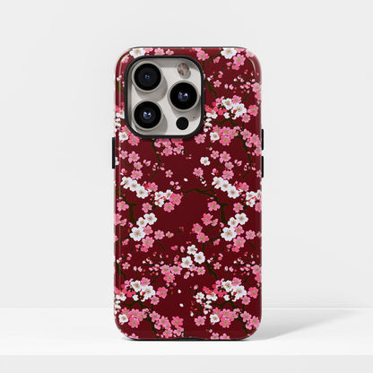 Double-Layer Semi-Handprinted Tough Matte Sakura iPhone Case