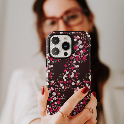 Double-Layer Semi-Handprinted Tough Matte Sakura iPhone Case