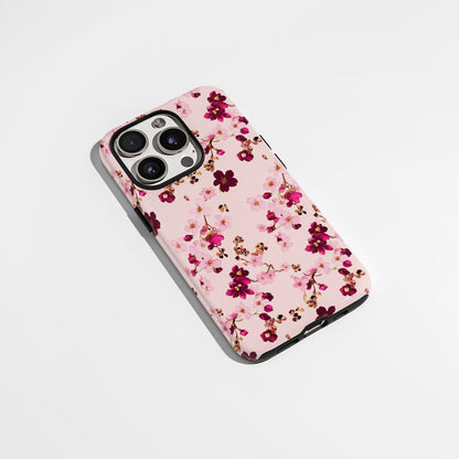 Double-Layer Semi-Handprinted Tough Matte Sakura iPhone Case