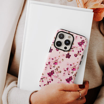 Double-Layer Semi-Handprinted Tough Matte Sakura iPhone Case