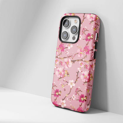 Double-Layer Semi-Handprinted Tough Matte Sakura iPhone Case