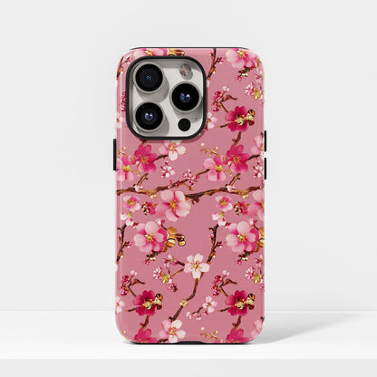 Double-Layer Semi-Handprinted Tough Matte Sakura iPhone Case