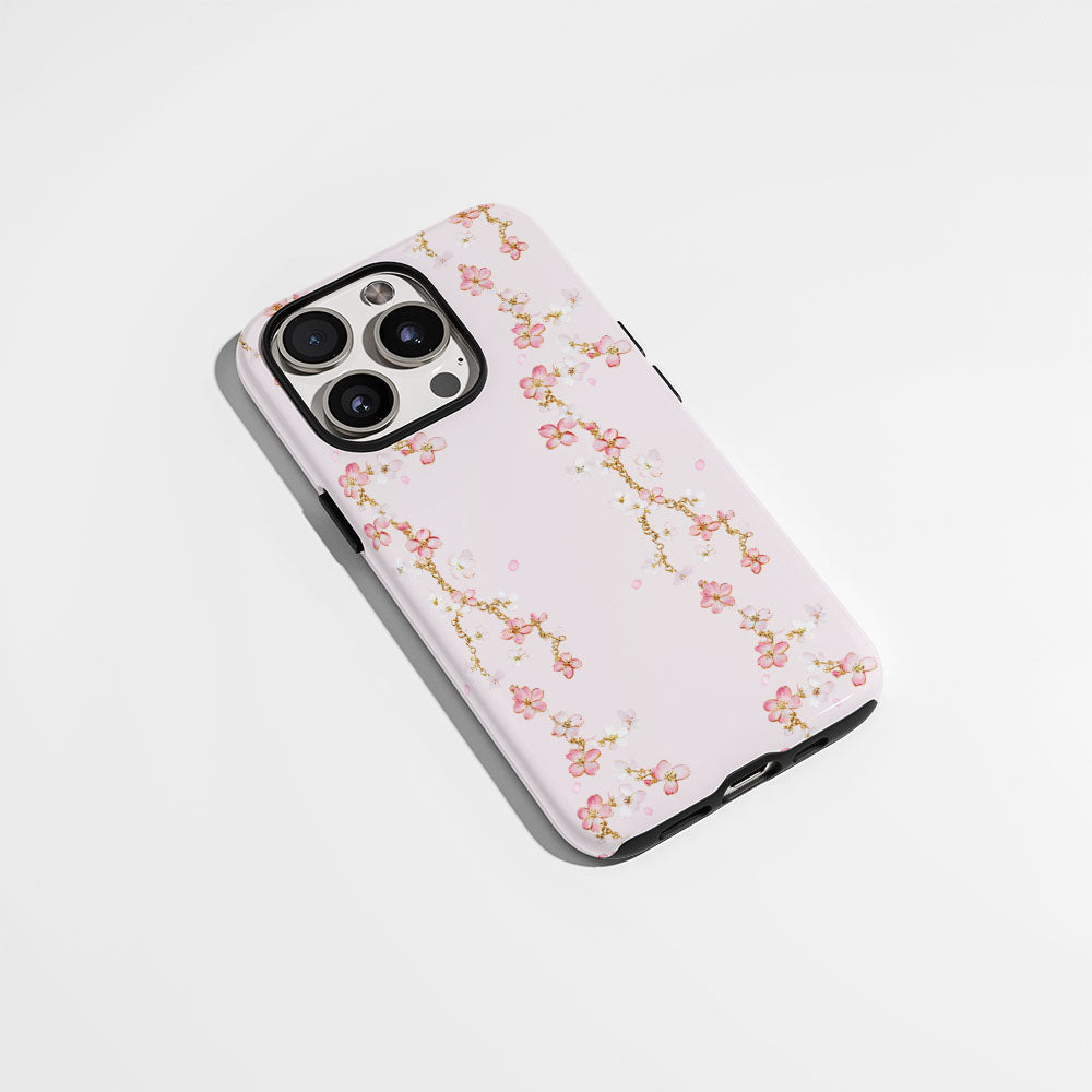 Double-Layer Semi-Handprinted Tough Matte Sakura iPhone Case