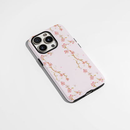 Double-Layer Semi-Handprinted Tough Matte Sakura iPhone Case
