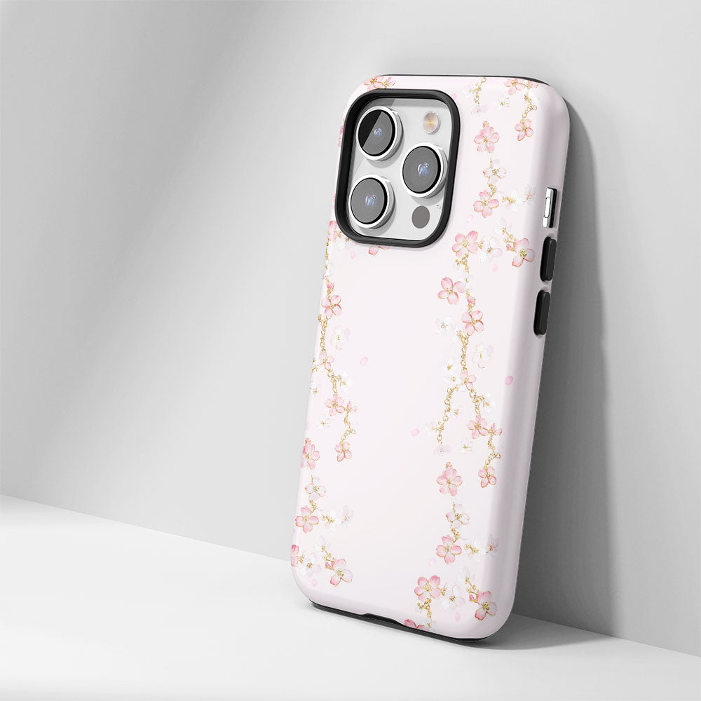 Double-Layer Semi-Handprinted Tough Matte Sakura iPhone Case
