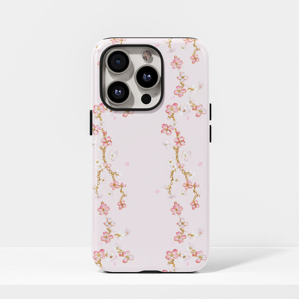 Double-Layer Semi-Handprinted Tough Matte Sakura iPhone Case