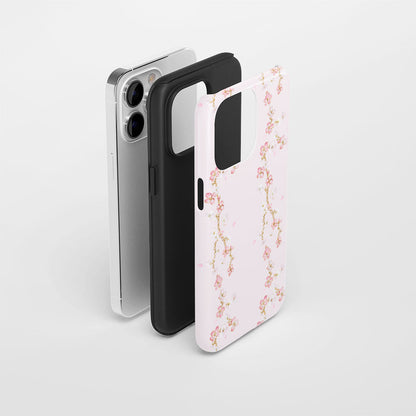 Double-Layer Semi-Handprinted Tough Matte Sakura iPhone Case
