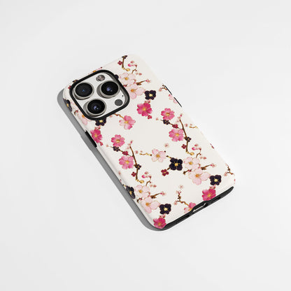 Double-Layer Semi-Handprinted Tough Matte Sakura iPhone Case