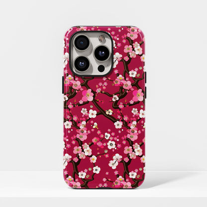 Double-Layer Semi-Handprinted Tough Matte Sakura iPhone Case
