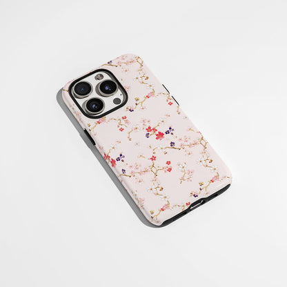 Double-Layer Semi-Handprinted Tough Matte Sakura iPhone Case