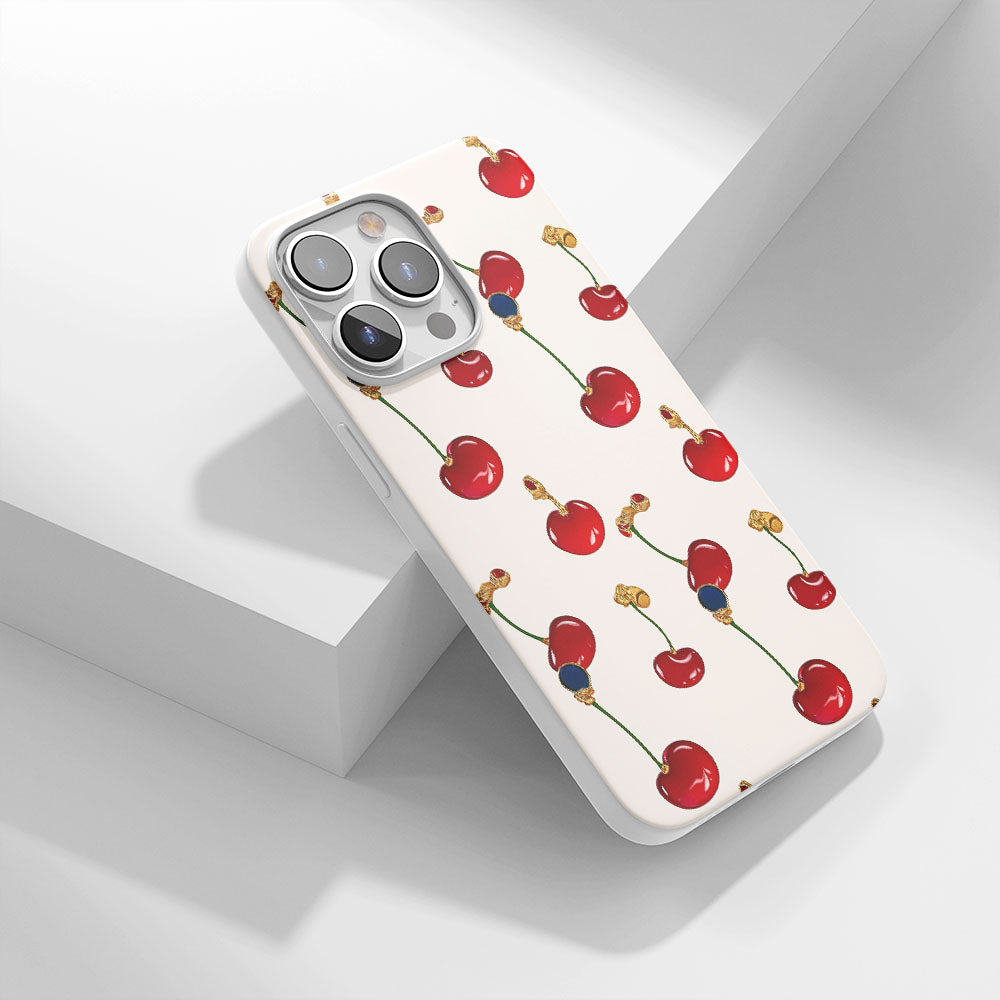 Latest 3rd-Generation Crystal Tough Glossy Cherry iPhone Case (MagSafe-Compatible)