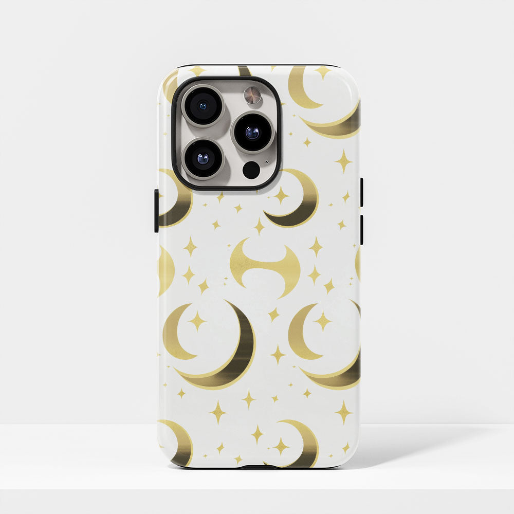 เคส iPhone ดวงจันทร์เคลือบด้านพิมพ์ลายด้วยมือสองชั้น
