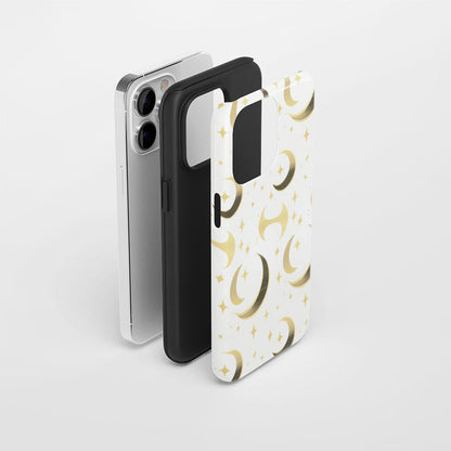เคส iPhone ดวงจันทร์เคลือบด้านพิมพ์ลายด้วยมือสองชั้น