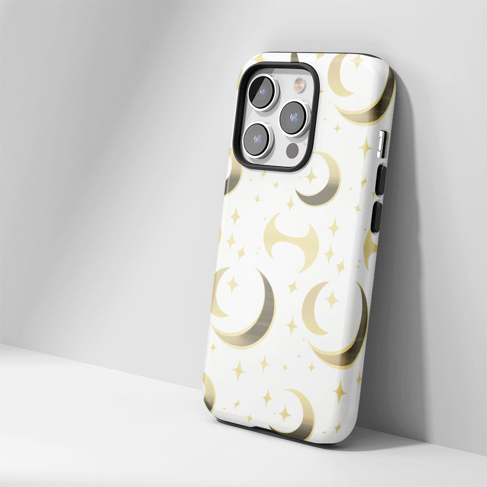เคส iPhone ดวงจันทร์เคลือบด้านพิมพ์ลายด้วยมือสองชั้น