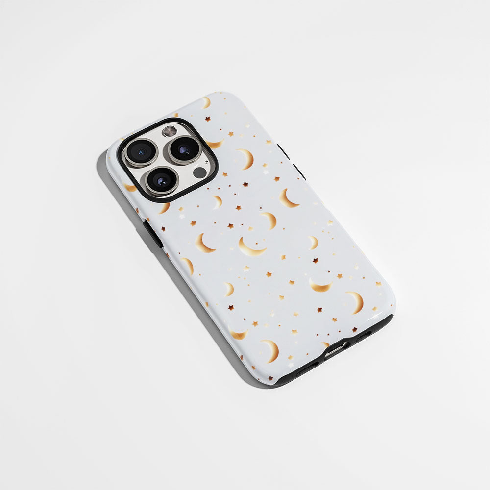 Double-Layer Semi-Handprinted Tough Matte Moon iPhone Case