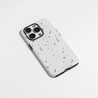 Double-Layer Semi-Handprinted Tough Matte Moon iPhone Case