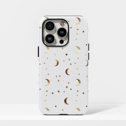 Double-Layer Semi-Handprinted Tough Matte Moon iPhone Case