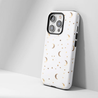 Double-Layer Semi-Handprinted Tough Matte Moon iPhone Case