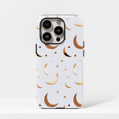 Double-Layer Semi-Handprinted Tough Matte Moon iPhone Case