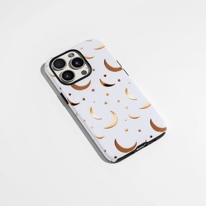 Double-Layer Semi-Handprinted Tough Matte Moon iPhone Case