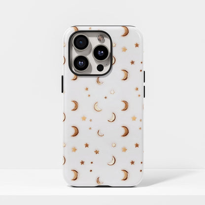 Double-Layer Semi-Handprinted Tough Matte Moon iPhone Case