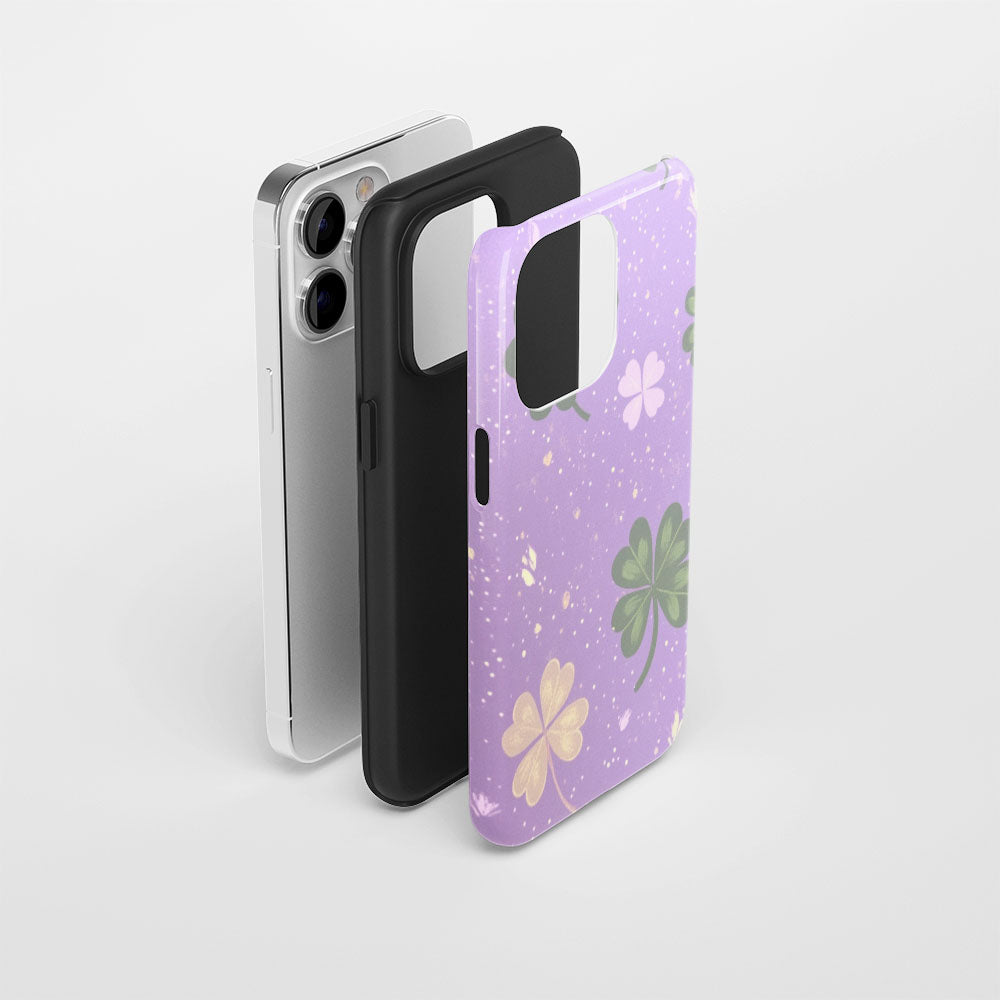 雙層半手印堅韌霧面四葉草 iPhone 手機殼