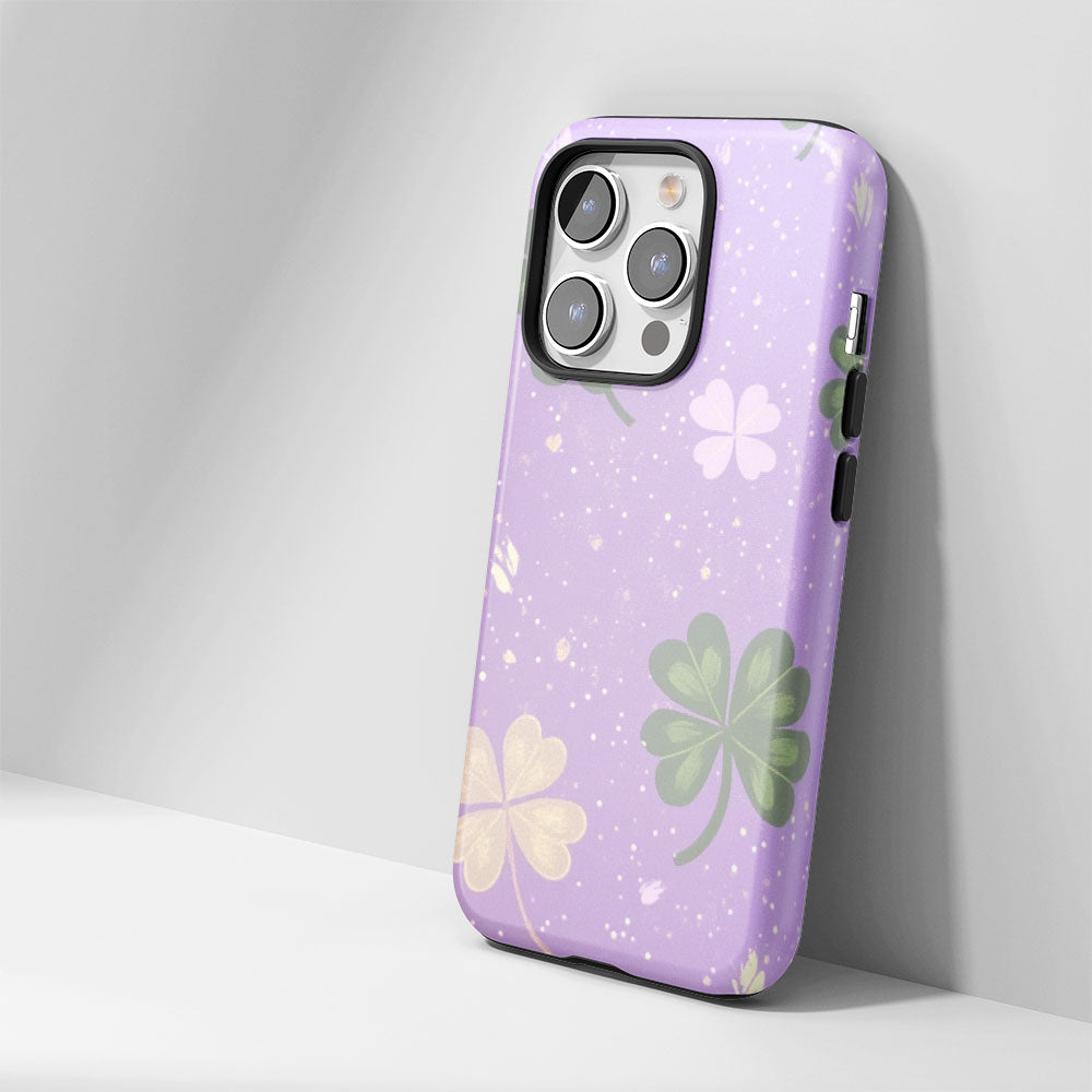 雙層半手印堅韌霧面四葉草 iPhone 手機殼