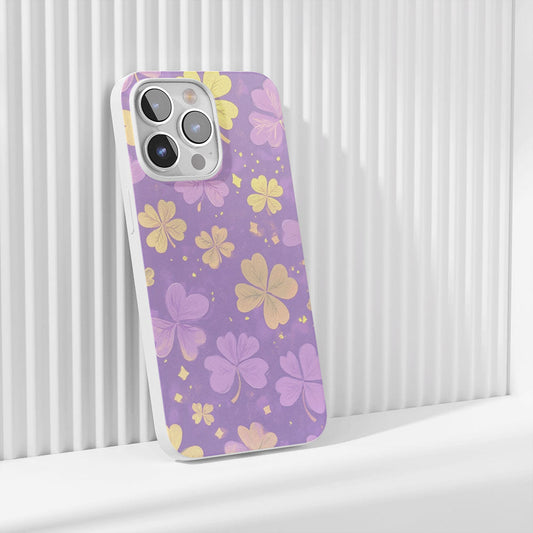 Latest 3rd-Generation Crystal Tough Glossy Four Leaf Clover iPhone Case (MagSafe-Compatible)