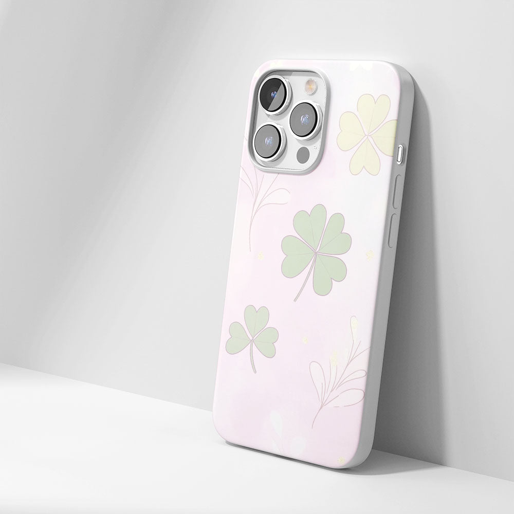 Latest 3rd-Generation Crystal Tough Glossy Four Leaf Clover iPhone Case (MagSafe-Compatible)