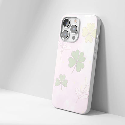 Latest 3rd-Generation Crystal Tough Glossy Four Leaf Clover iPhone Case (MagSafe-Compatible)
