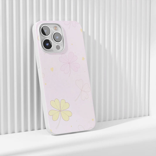 Latest 3rd-Generation Crystal Tough Glossy Four Leaf Clover iPhone Case (MagSafe-Compatible)