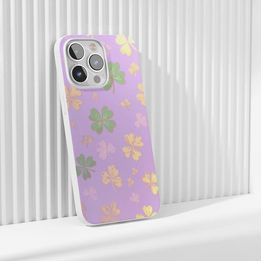 Latest 3rd-Generation Crystal Tough Glossy Four Leaf Clover iPhone Case (MagSafe-Compatible)