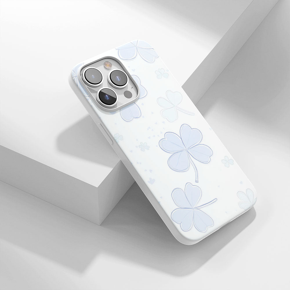 Latest 3rd-Generation Crystal Tough Glossy Four Leaf Clover iPhone Case (MagSafe-Compatible)