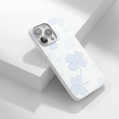 Latest 3rd-Generation Crystal Tough Glossy Four Leaf Clover iPhone Case (MagSafe-Compatible)