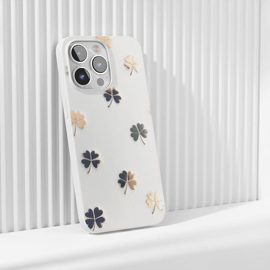 Latest 3rd-Generation Crystal Tough Glossy Four Leaf Clover iPhone Case (MagSafe-Compatible)