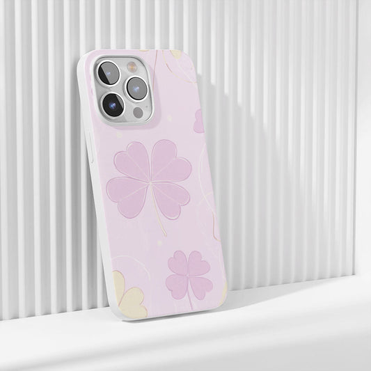Latest 3rd-Generation Crystal Tough Glossy Four Leaf Clover iPhone Case (MagSafe-Compatible)