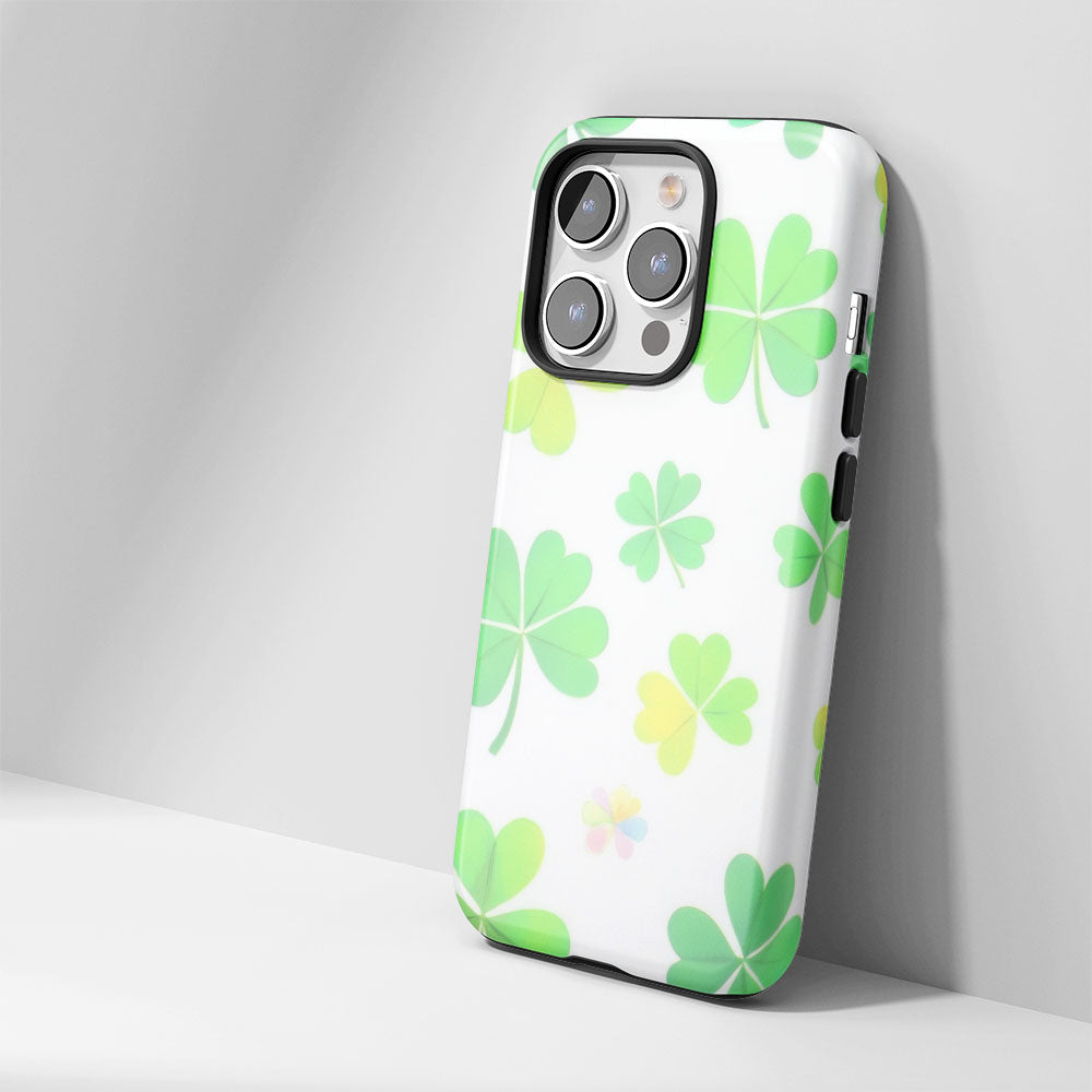 雙層半手印堅韌霧面四葉草 iPhone 手機殼