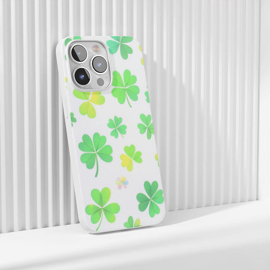 Latest 3rd-Generation Crystal Tough Glossy Four Leaf Clover iPhone Case (MagSafe-Compatible)
