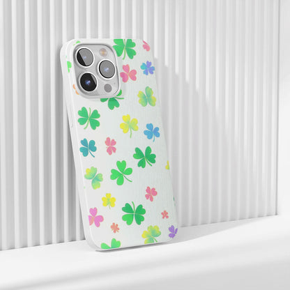 Latest 3rd-Generation Crystal Tough Glossy Four Leaf Clover iPhone Case (MagSafe-Compatible)