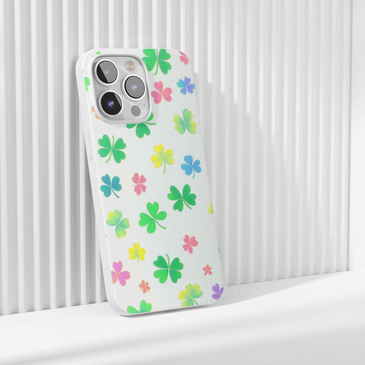 Latest 3rd-Generation Crystal Tough Glossy Four Leaf Clover iPhone Case (MagSafe-Compatible)
